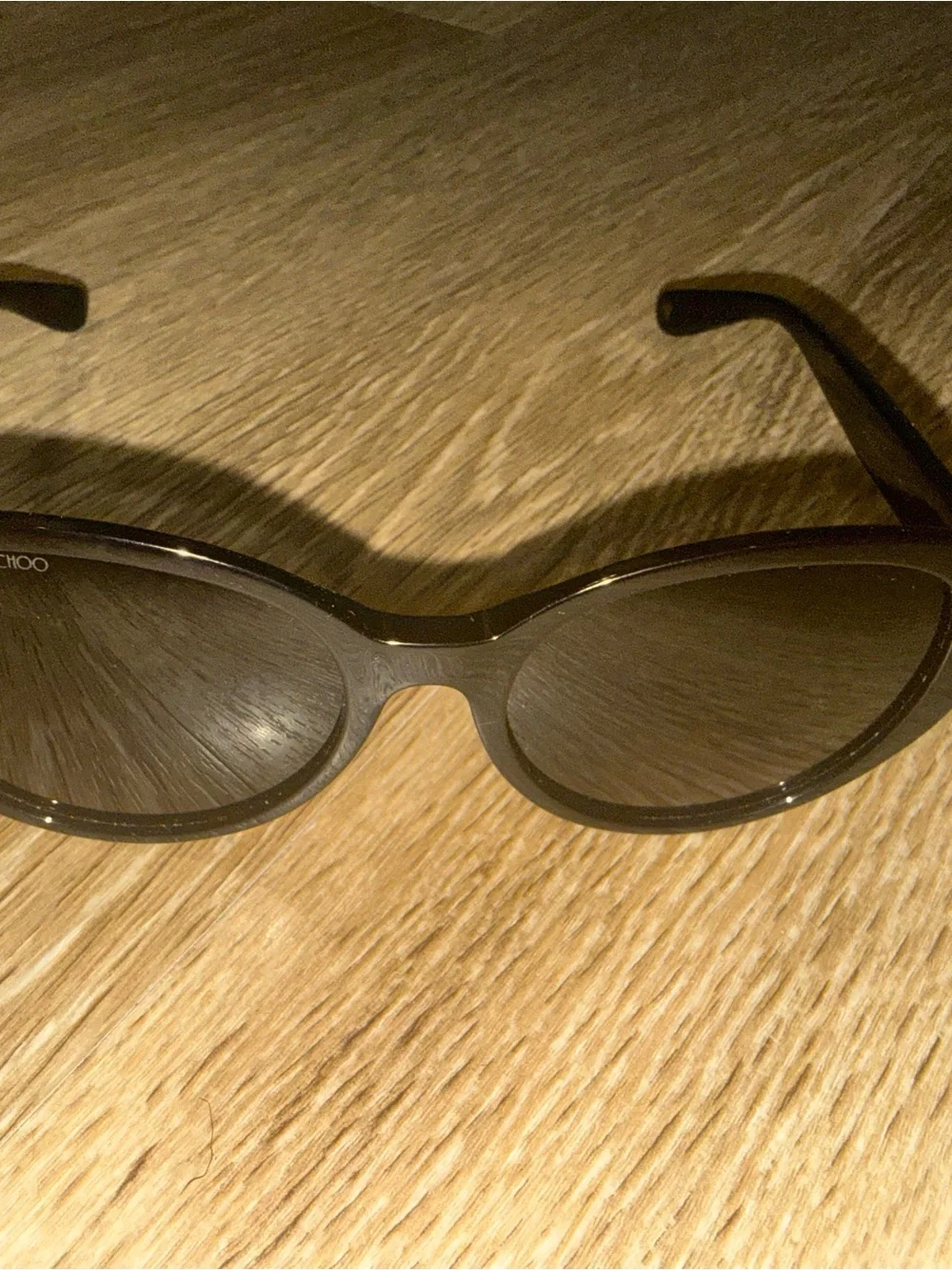 Jimmy Choo Black Round Sunglasses with Star Studs